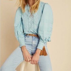 Anthropologie Delilah Embroidered Peasant Blouse Ladies 4